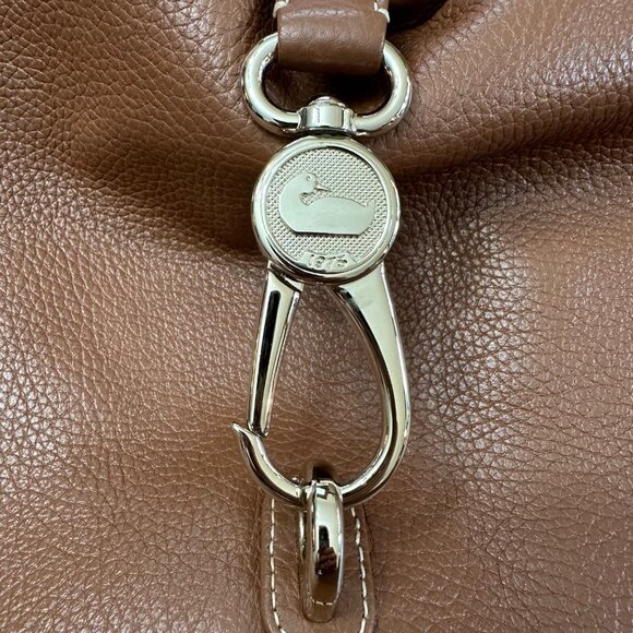 Dooney & Bourke Purse Brown Leather Logo Lock Sac Shoulder Tote Pebbled Leather - Picture 8 of 16